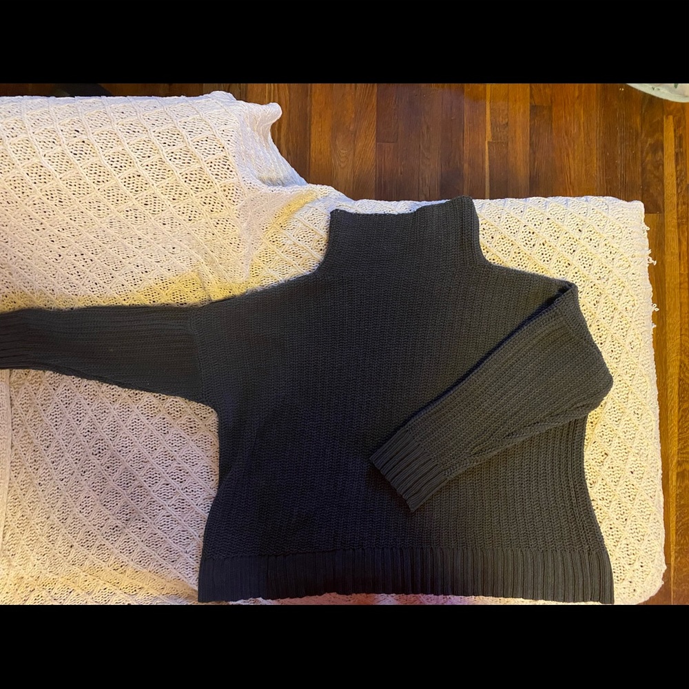 Aerie Grey Drop Sleeve Oversized Chenille Sweater XS